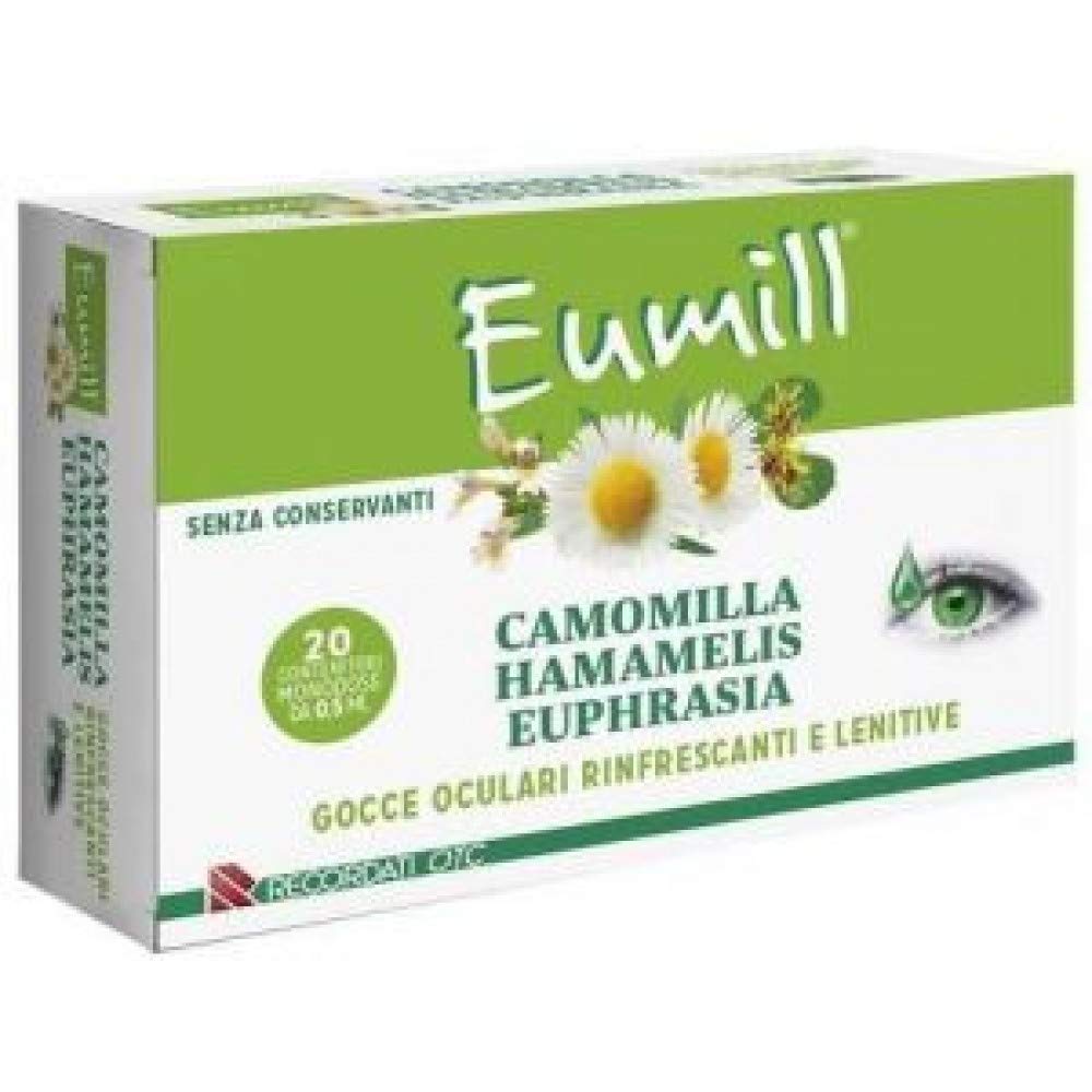 Eumill Gocce Oculari Rinfrescanti Lenitive, Confezione da 20 contenitori monodose da 0.5 ml