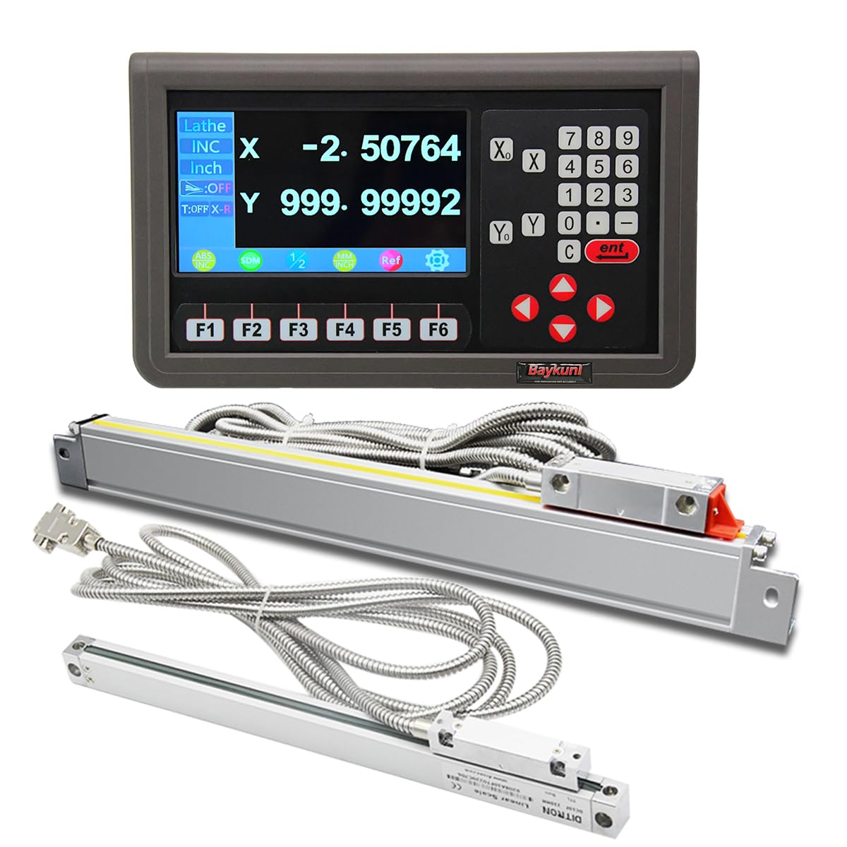 High Accuracy Optical Linear Glass Scale Encoder 1500mm 270mm 5um for Lathe Machine 2 Axis LCD Digital Readout DRO Display Set