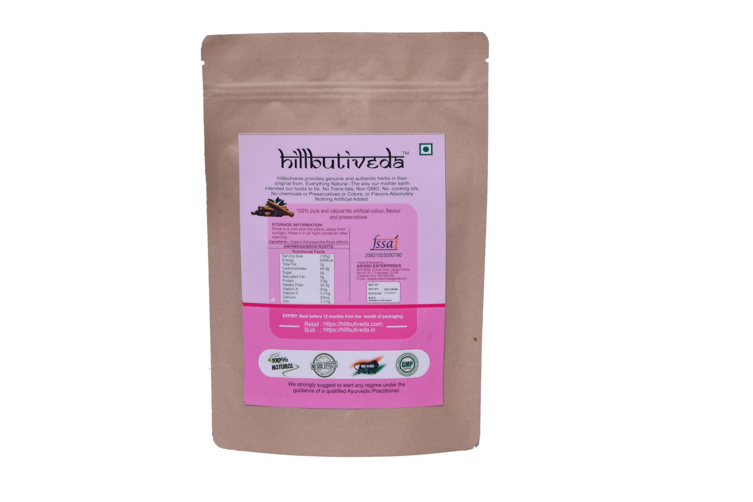 Hillbutiveda Ashwagandha Root Herb-200 gm | Supports Stress Management, Mood Balance & Hormonal Health