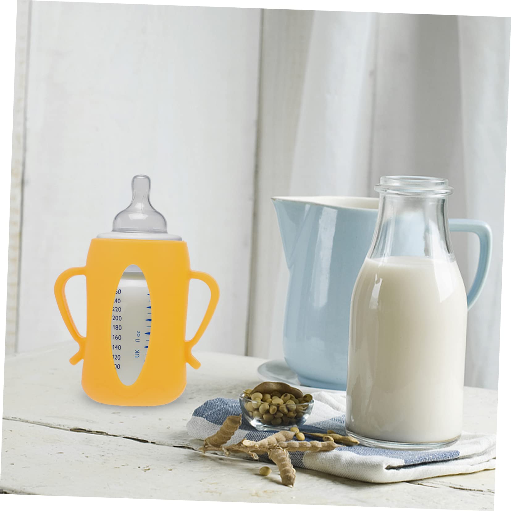 Toyvian Funda de Silicona para Biberón 2 Piezas Protección Fiable y Cómoda para Botellas de Leche en Bebés Diseño Bonito y Resistente para Uso Diario Color Aleatorio