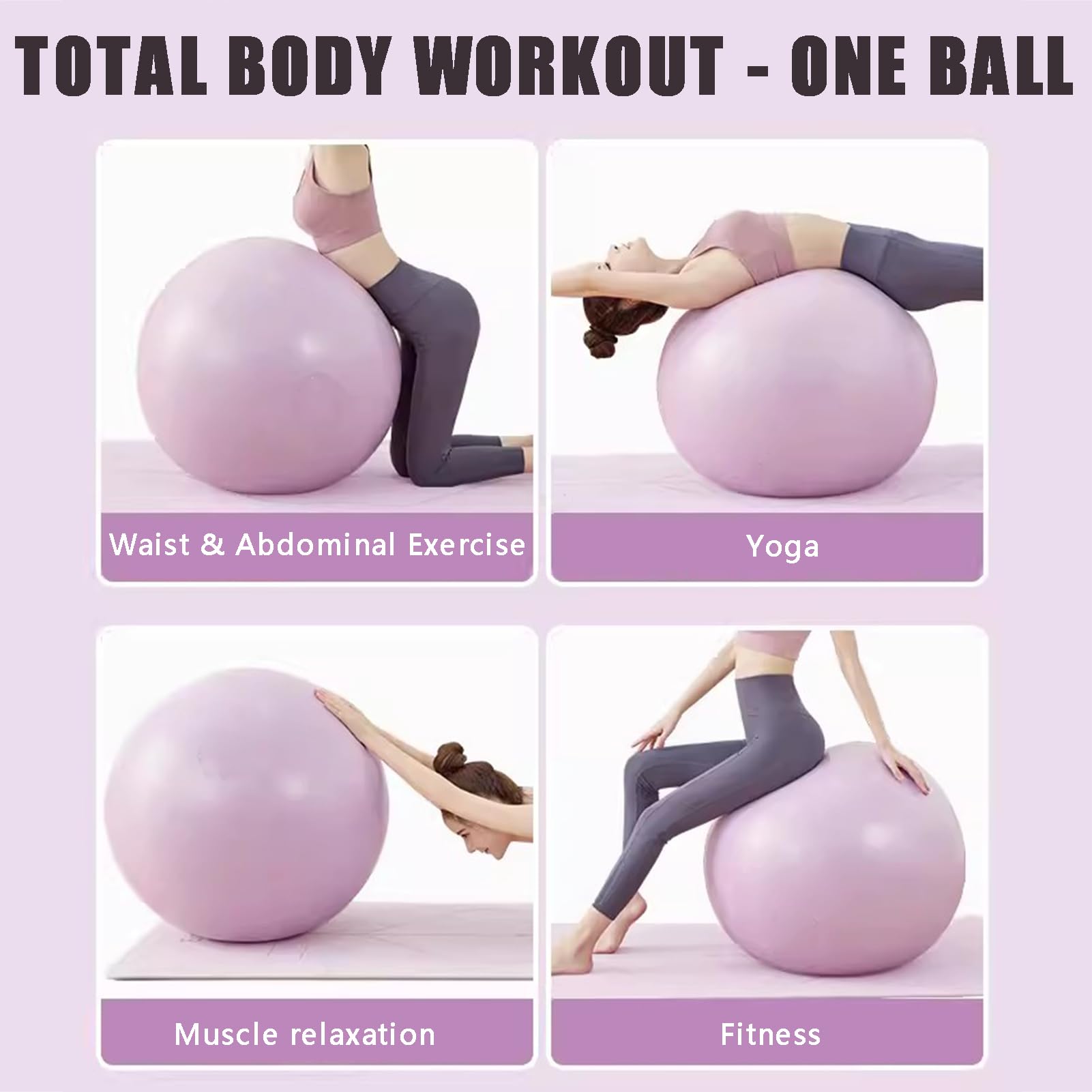 RajoNN Pelota de Ejercicio de 65 cm, Gruesa, Antideslizante y antiexplosión, Pelota de Yoga, Pilates, Pelota de Equilibrio físico con Bomba de Aire, Adecuada para Embarazo, Parto, Fisioterapia y