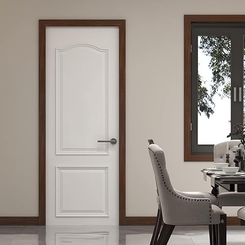 Miniatura 5 de YENHOME Papel tapiz de madera para despegar y pegar, cinta de grano de madera, papel tapiz de madera de nogal, borde de papel de pared de madera