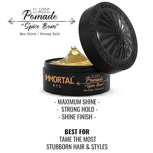 Miniatura 7 de Pomada para el cabello de Immortal NYC para hombres, Classic Pomade, Spice Bomb, Masculino Hair Paste, Men Hair Wax, Mens Hair Wax, Hair Paste para