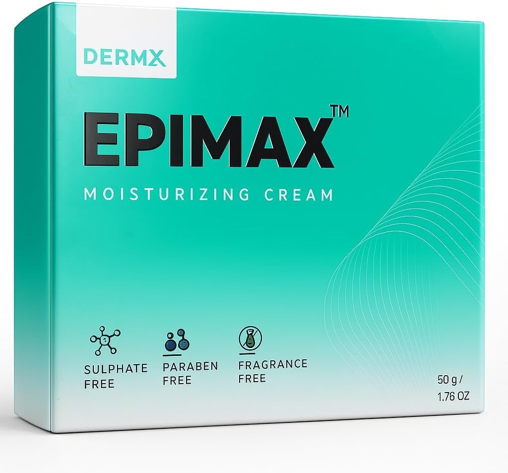 New_Epimax Moisturizing Cream | Hydrating & Nourishing Formula for Dry and Sensitive Skin | Sulphate-Free, Paraben-Free & Fragrance-Free Daily Moisturizer for Soft, Smooth, Healthy Skin – (50gm)