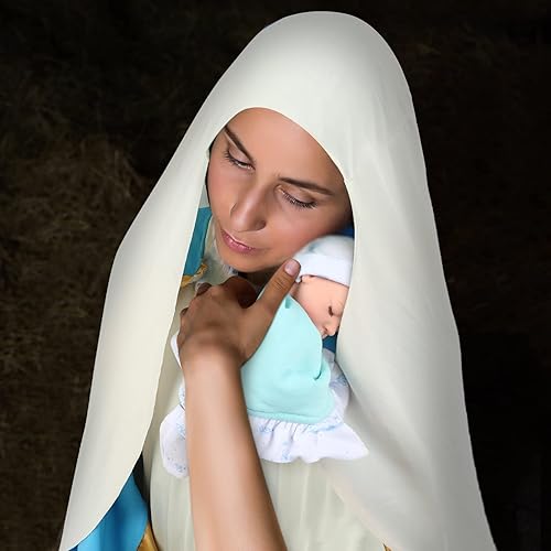 Miniatura 4 de Jiuguva Disfraz de Virgen María para adultos, disfraces bíblicos para mujeres, disfraz de Jesús de la Biblia, disfraz de santa de Pascua