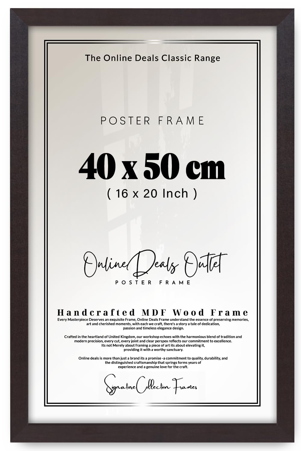 Online Deals | MDF Picture Frame (40 x 50 CM) 50 for Graduation Pictures, Inspirational Art & Map Prints, MDF Finish, Easy Wall Mounting [ Mahogany ]