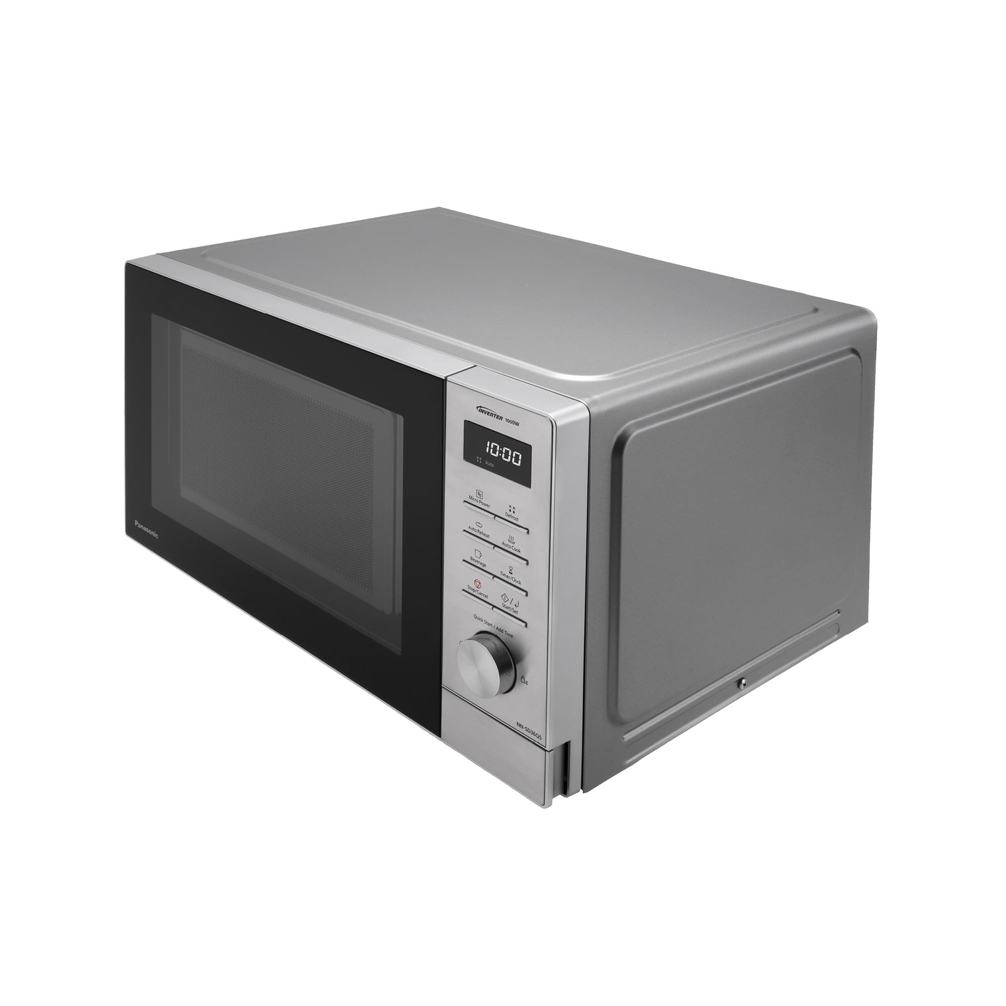 Panasonic NN-SD36QSEPG 29L Four à Micro-Ondes Solo en acier inoxydable, 1000W, Décongélation Automatique, 11 Programmes Automatiques, Molette
