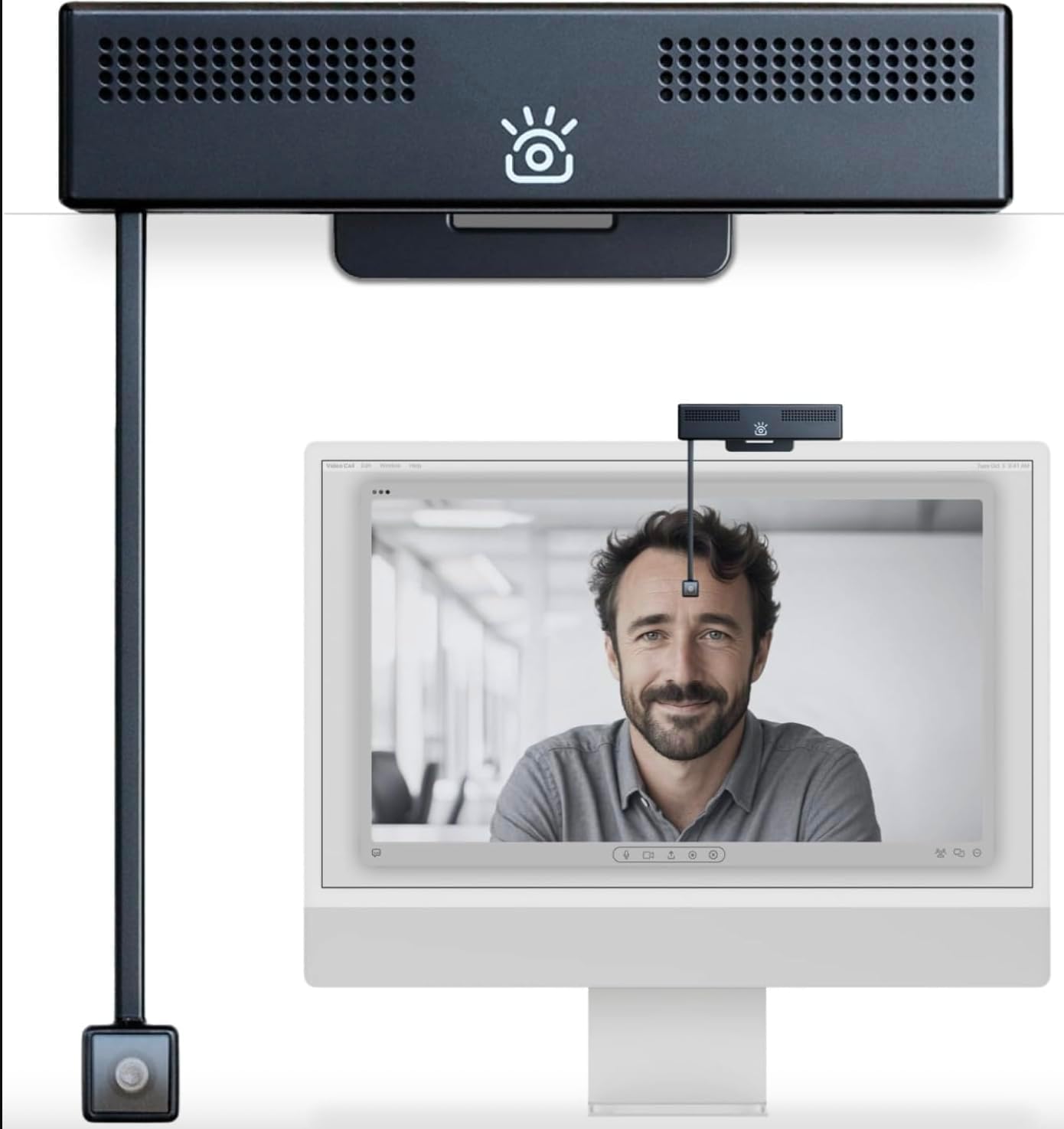 iContact Camera Pro 4K HD Webcam with Eye Contact, Noise Cancelling Mic, Plug and Play USB for Mac & PC Zoom Certified, Works with Teams, Meet, Streaming, and Video Calls