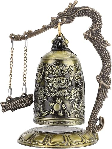 Arts & Crafts Objets de Collection Ornements Cloche de Serrure de Dragon en Bronze Ornement de Cloche Bouddhiste, Petite Serrure de Dragon en Bronze sculpté Vintage, décoration de Bureau for Le Bureau