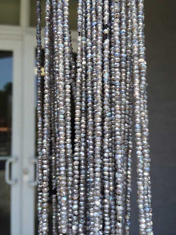 LKBEADS Pełna nić 33 cm 2,7-3 mm mistyczny labradoryt fasetowany koralik okrągły