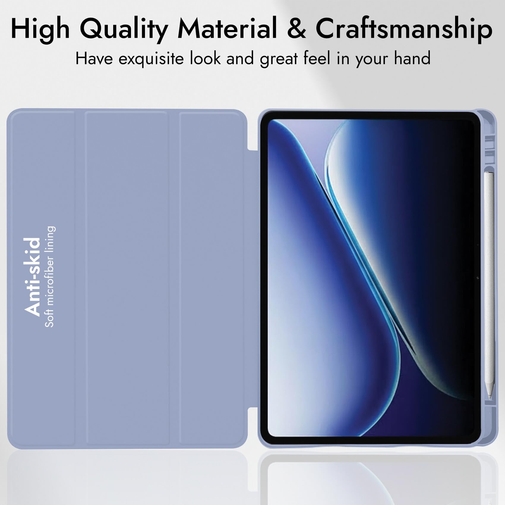 Robustrion Cover for OnePlus Pad Go 2 12.1 inch Cover Case with Pencil Holder, Trifold Cover Case for OnePlus Pad Go 2 Tablet Cover [Auto Sleep Wake Support] - Lavender — Amazon image 6