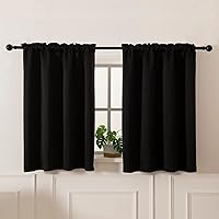 Vista 10 de Pickluc Cortinas de Cocina Café de 36 Pulgadas de Largo 2 Paneles, Cortinas de Nivel Opacas con Bolsillo para Barra, Cortina Corta Opaca