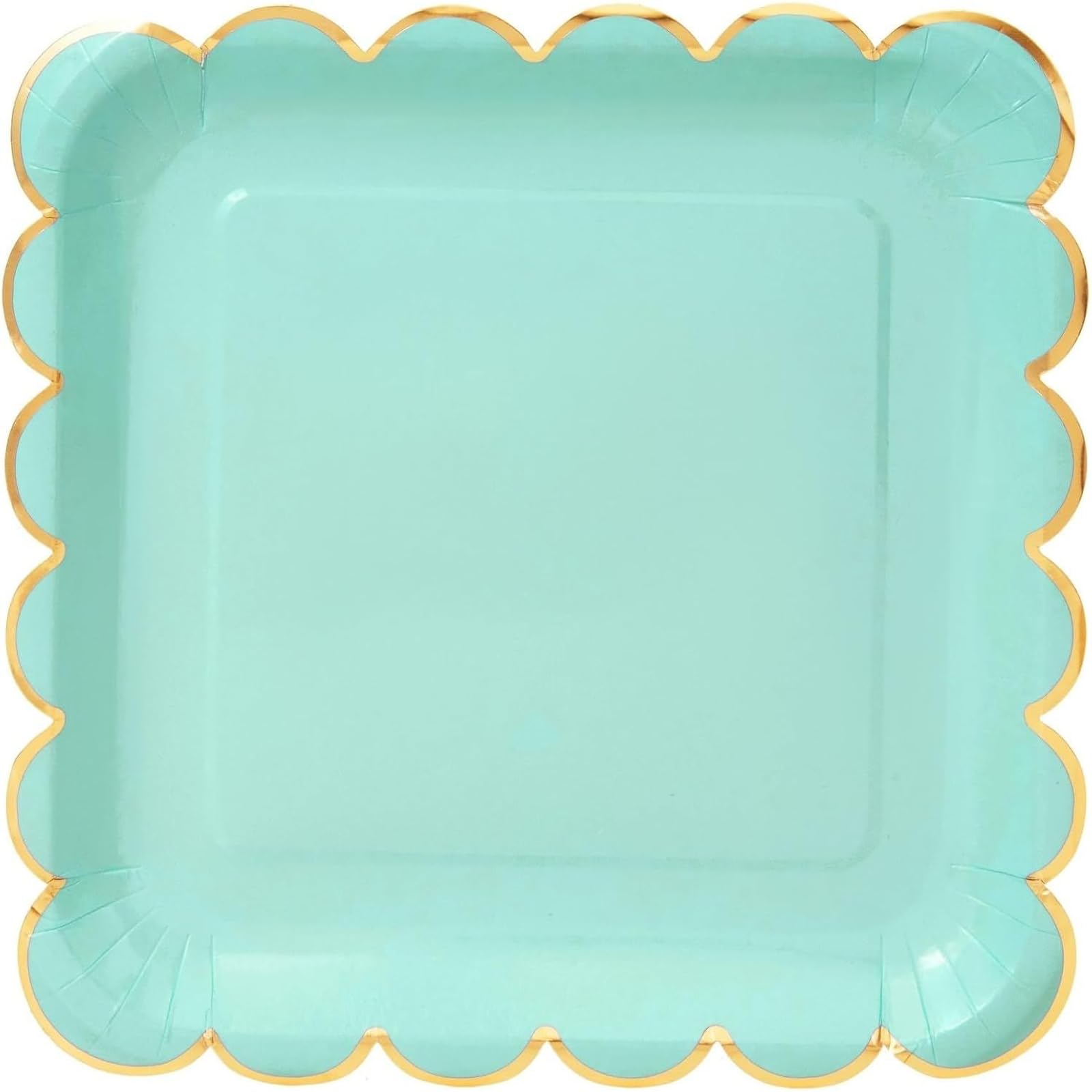 Assiettes en carton pastel avec feuille d'or festonnée (22,9 cm, lot de 48)