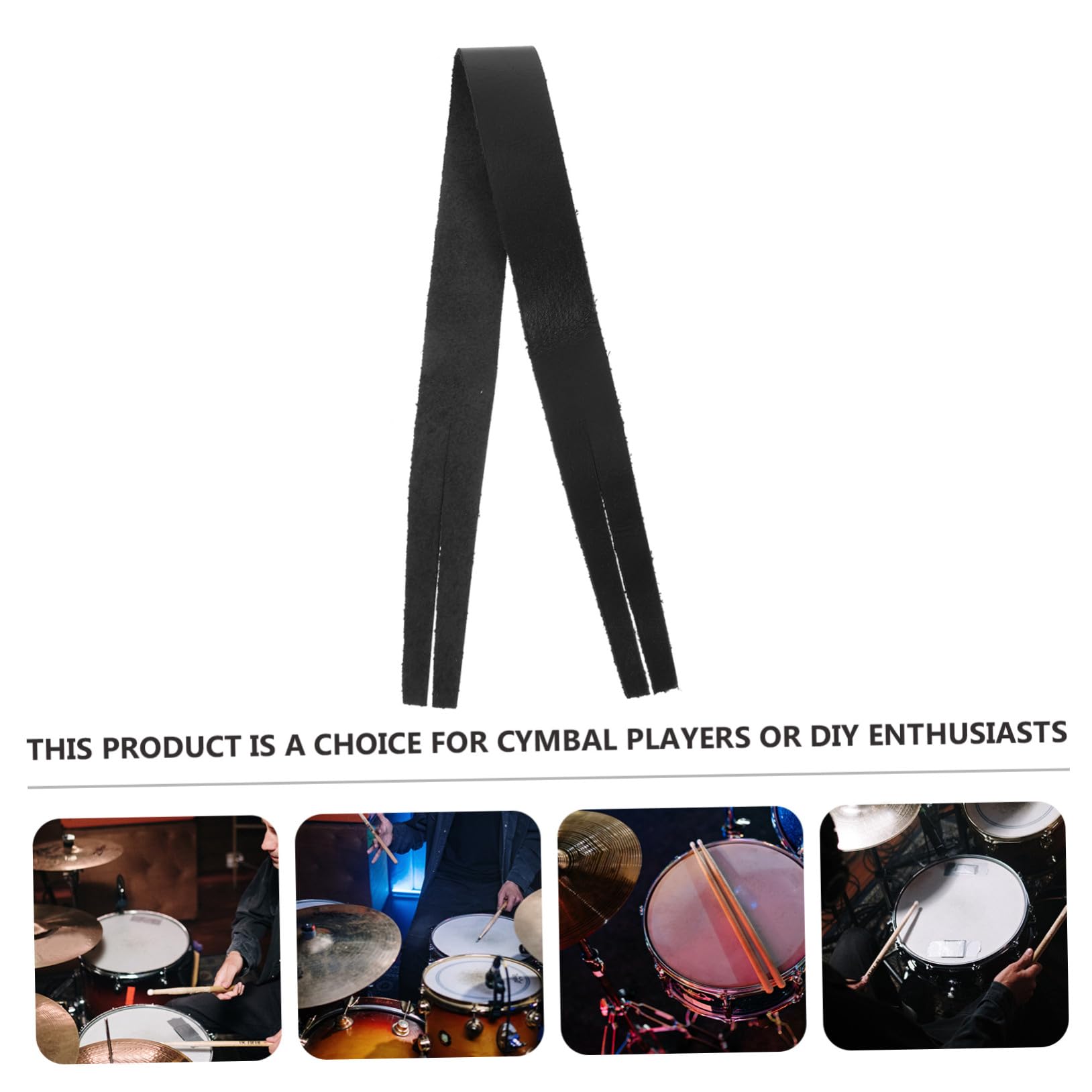 Milisten 2stücke Robuster Cymbal Strap Aus Rindsleder Stabile Halterung Für Musikinstrumente Schwarz Für Übungen Und Auftritte Verhindert Bewegung Der Hi-hat Und Verbessert Die
