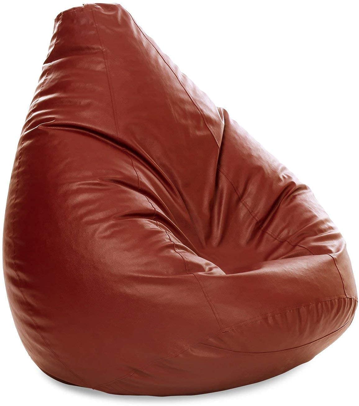 G B Traders Leatherette Fabric Bean Bag Cover Without Beans for Bedroom Living Room 7 Office Brown (L)