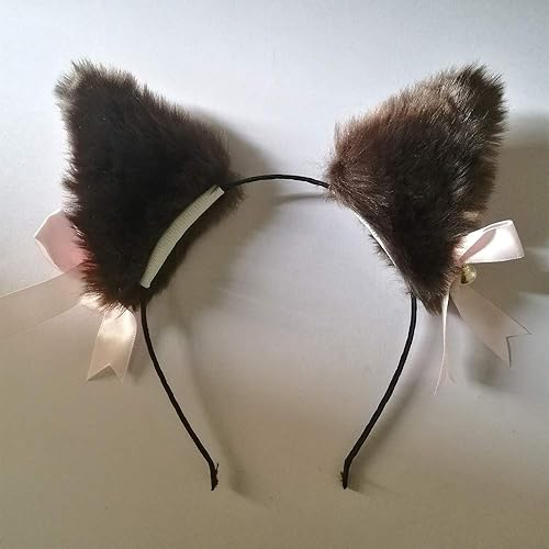 Miniatura 5 de Orejas de gato con campanilla peluda Neko Orejas Diadema clip para el pelo de Halloween Disfraz Cosplay fiesta Fancy Dress