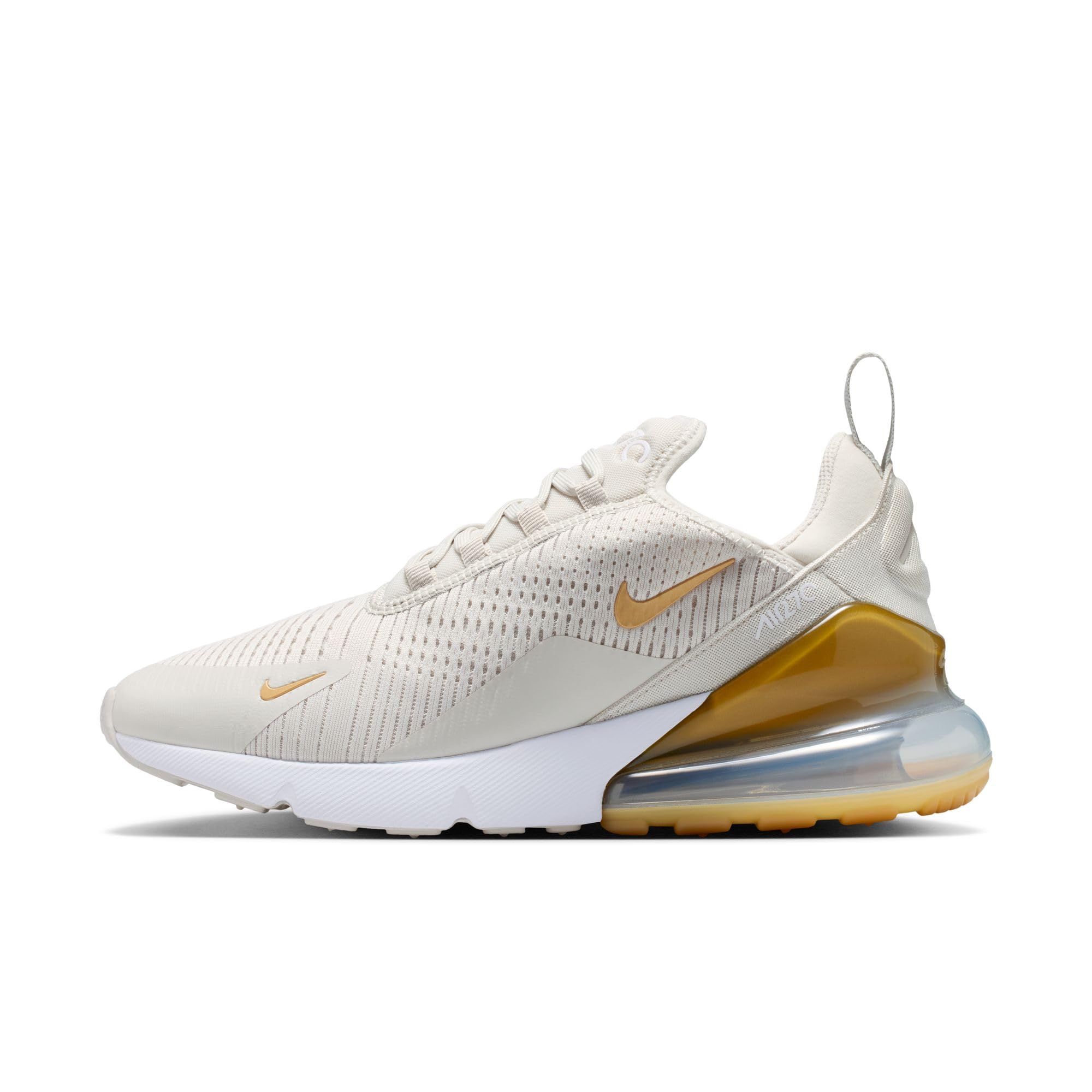 NIKE Air Max 270 - Zapatos para mujer (hueso claro/blanco/dorado metálico)