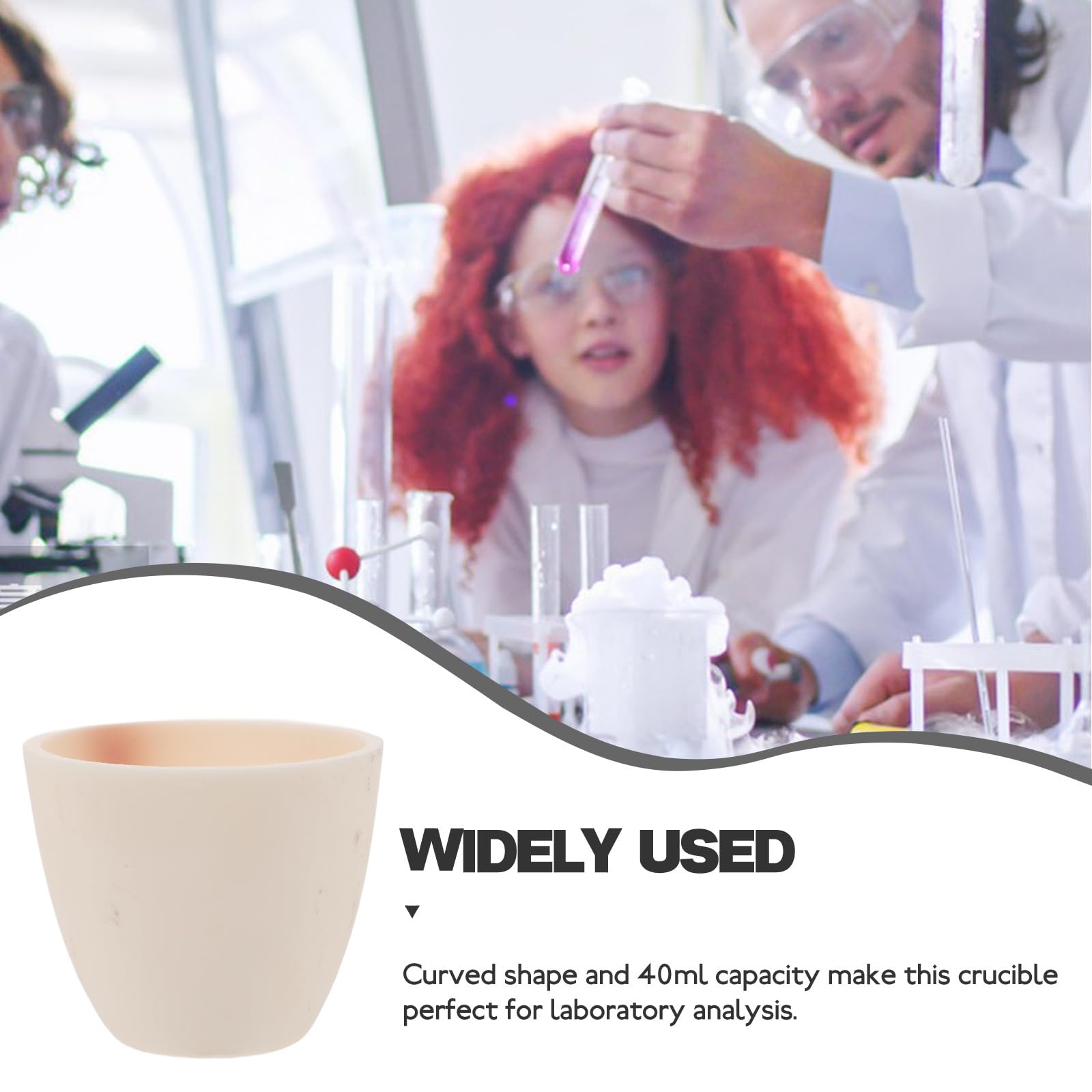 iplusmile Crogiolo in ceramica accessori da laboratorio 4,80 x 4,80 x 12,00 cm tazza da laboratorio in ceramica per analisi di laboratorio e crogiolo applicazione