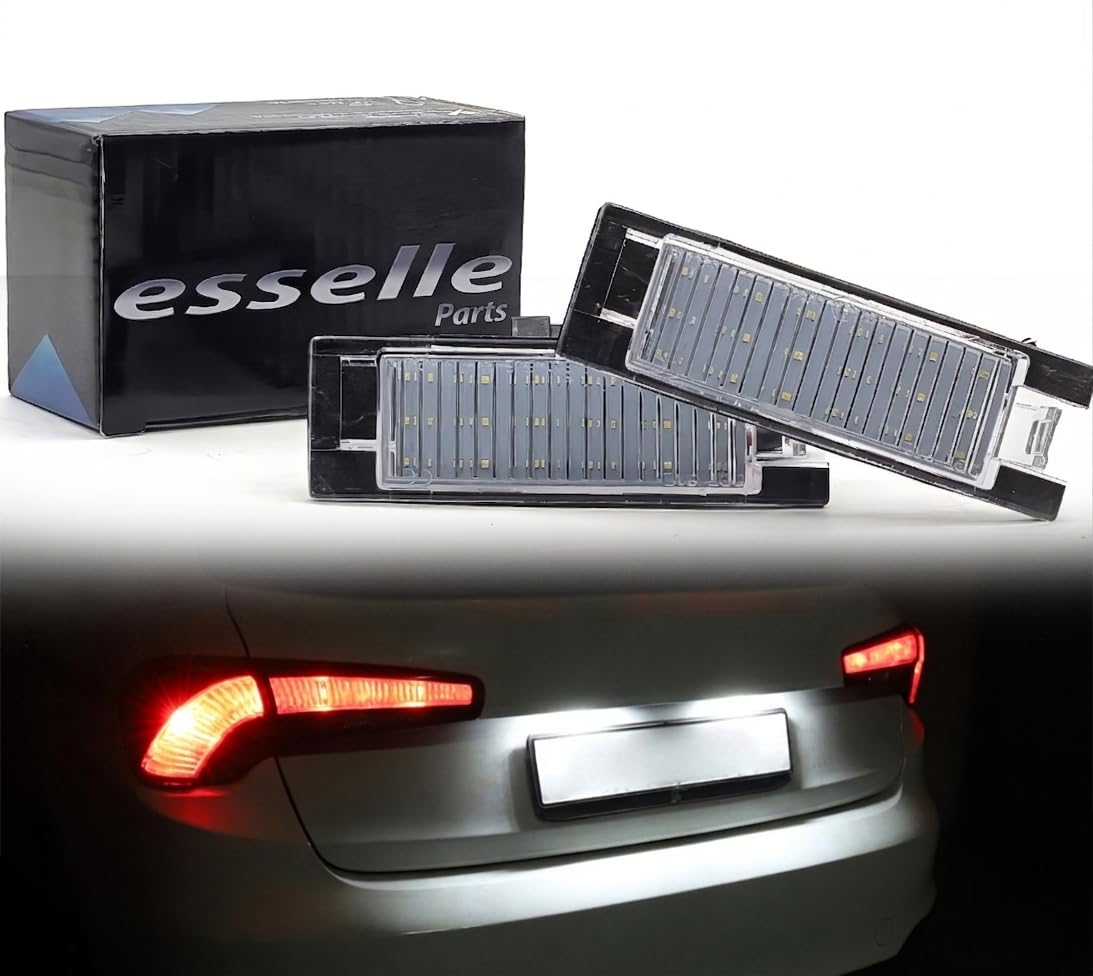 Placchette Luci Targa LED Compatibili con Fiat 500L, Tipo, Jeep Renegade 18 SMD CANBUS 6000K Bianco Ghiaccio Plug & Play Nessun Errore