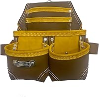 Vista 8 de 20-123 Bolsa de herramientas de cuero resistente de 5 bolsillos, color negro