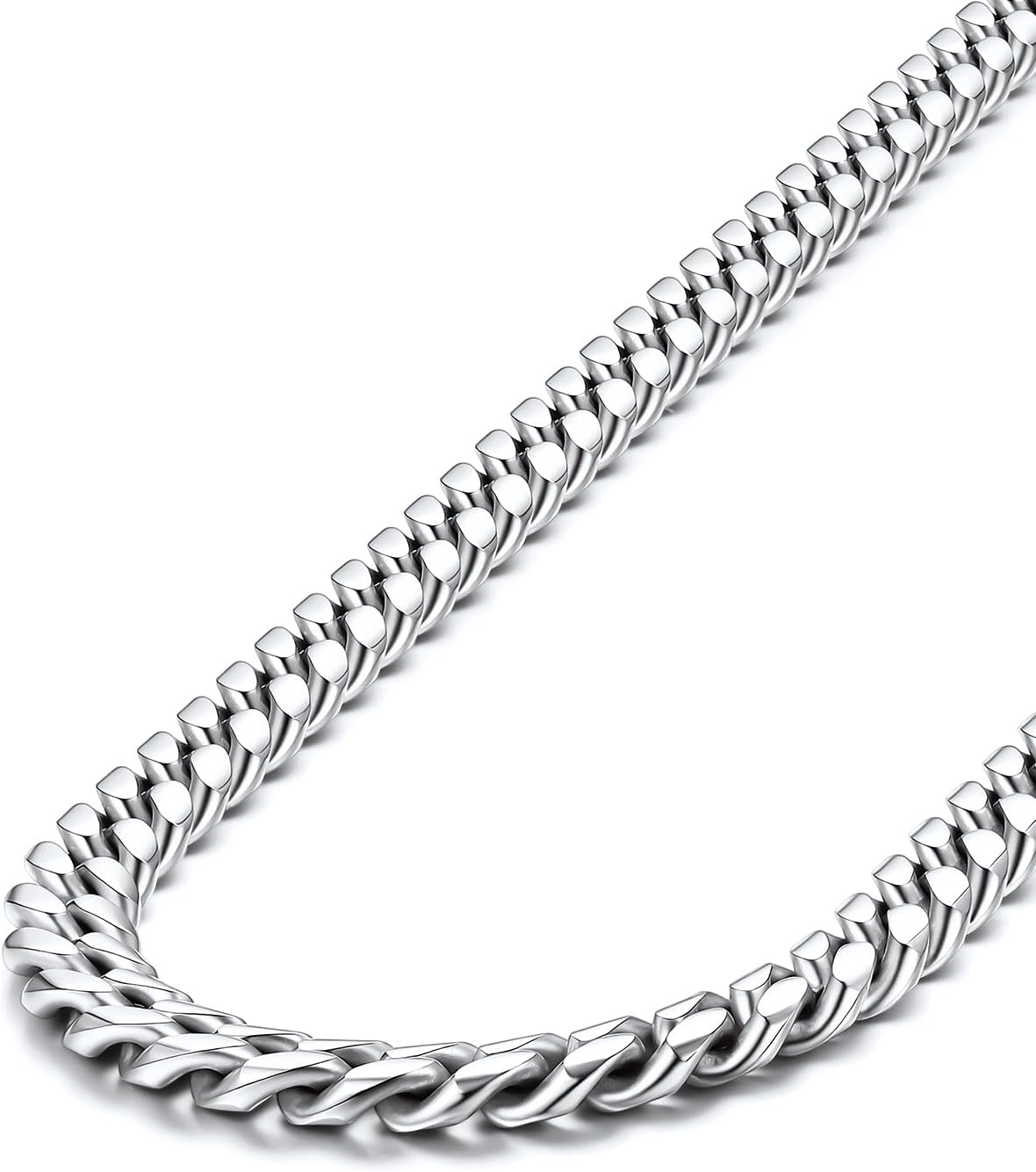 Stainless Steel Cuban Link Chains for Men, 4.8/6/10/14mm Width Cuban Chain Necklace, Black/18K Gold Plated/Silver No Tarnish Chains Jewelry for Men, 18-30 inch Length Hip Hop Miami Necklace, Send Gift Box