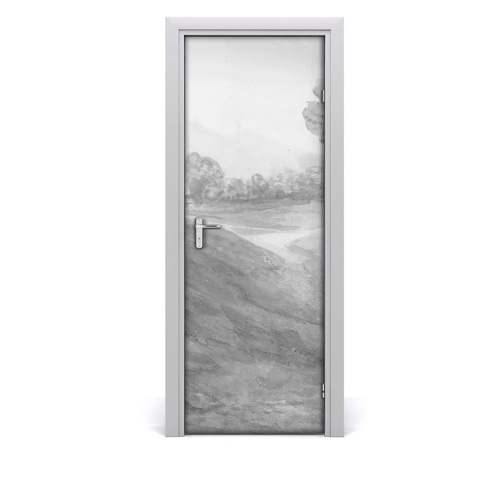 Papier peint sur la porte 77x200 cm autocollant et imperméable effet paysage vintage