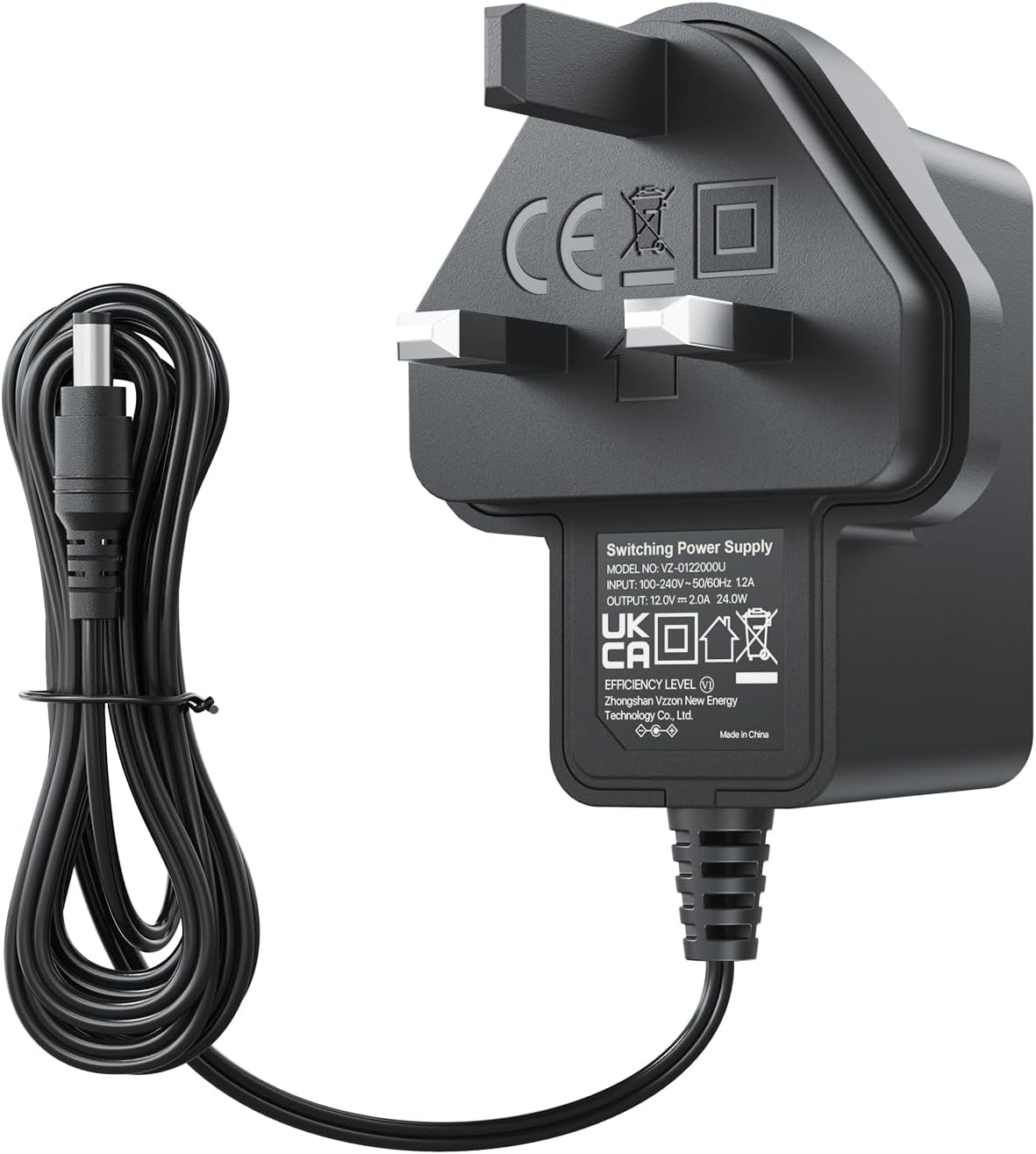 ZOSI 12V 2A 2000MA UK CCTV Power Supply Adapter AC 100-240V to DC 12V Transformer 2.1mm X 5.5mm with 4ft/1.2m Lead, for LCD, Router, Security Camera, Home Surveillance System