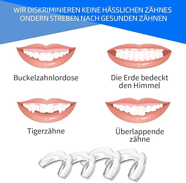 4 Piezas Ferula Descarga Bruxismo, Férula Dental de Descarga in 2 Tamaños, Protector Bucal para Dormir, Protector Bucal Bruxismo con Caja, Prevenir el Bruxismo - 4