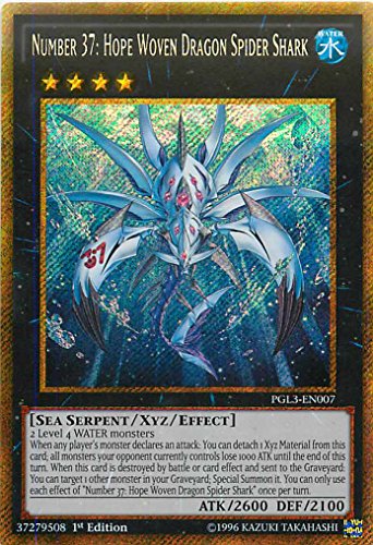 YU-GI-OH! - Number 37: Hope Woven Dragon Spider Shark (PGL3-EN007) - Premium Gold: Infinite Gold - 1st Edition - Gold Secret Rare