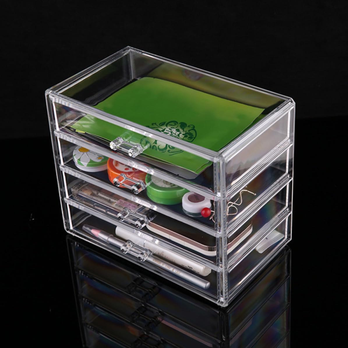 Kosmetikaufbewahrungsbox 4 Ebenen aus Kunststoff für Make Up