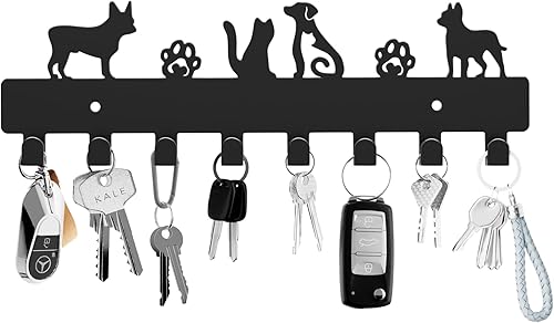 Miniatura 9 de GTK Soporte para Llaves de Pared, Ganchos para Llaves con 6 Ganchos, Soporte para Llaves Montado en la Pared para Pasillo, Estante para Llaves Blanco
