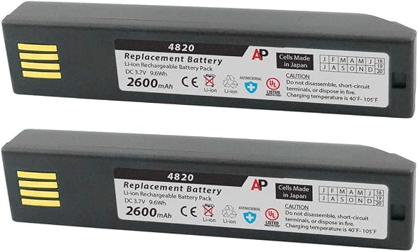 Artisan Power Replacement Battery for Honeywell Pack of 2 | 2600 mAh | Lithium-Ion Cells | Series 3820, 4820, 6320 & Xenon 1902 | Replace OEM Part Number 100000495, BAT-SCN01 & 50121527-002