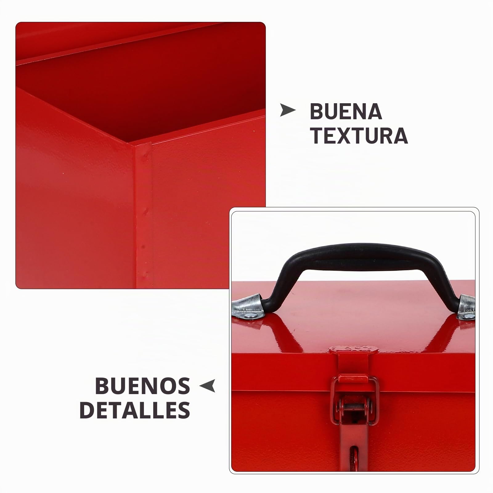 Yardwe Caja De Herramientas Metálica Para El Hogar Contenedor De Almacenamiento Portátil Rojo 15.35 X 6.29 X 5.11 in Para Organizar Herramientas En Casa Garaje O Taller