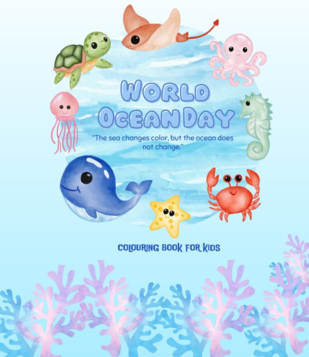 World Ocean Day, Colouring Book For Kids