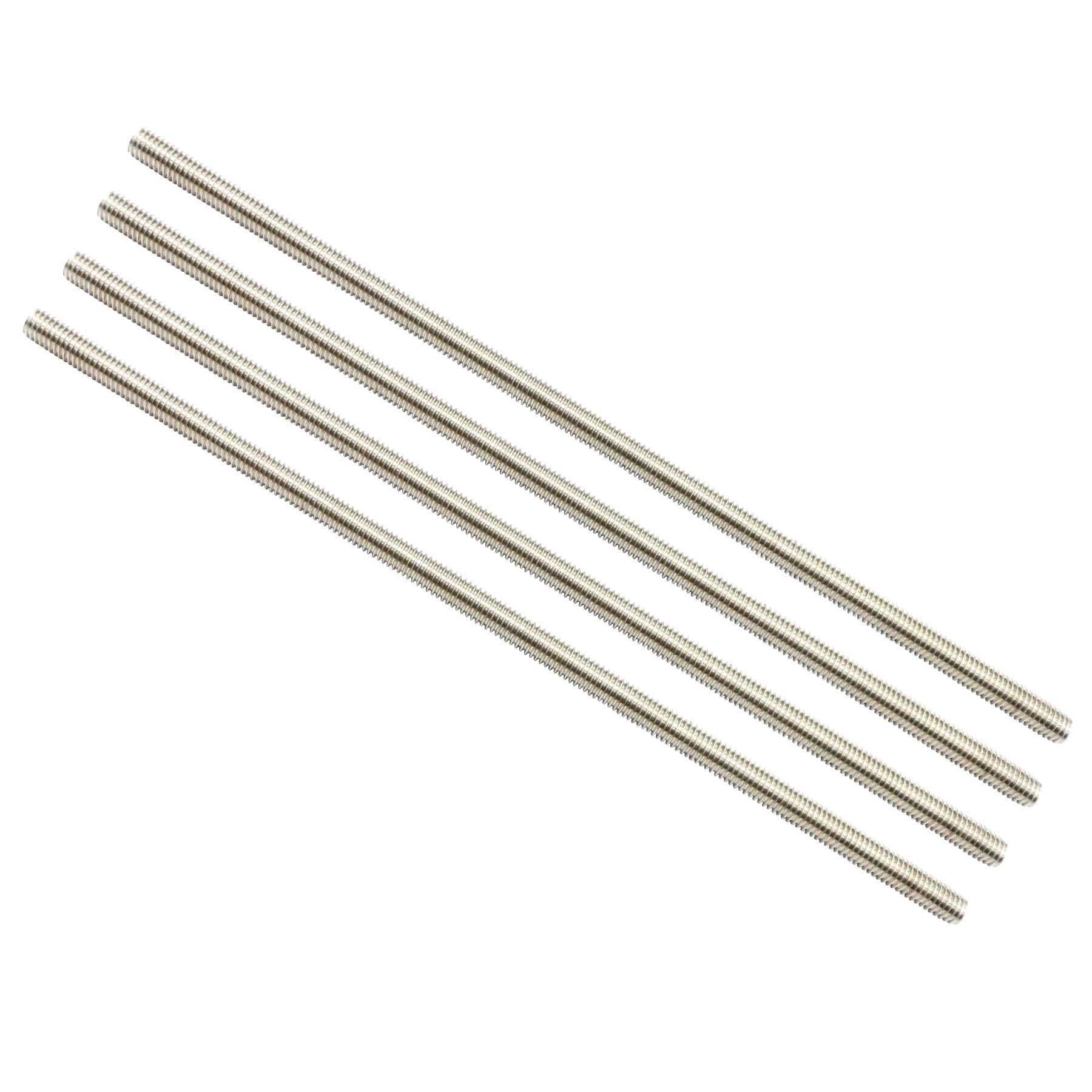 304 Stainless Steel Threaded Rods - 12" Long -2