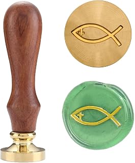 Jesus Wax Seal Stamp - Sacred Symbol for Envelopes, Invitations, Crafts - Premium Quality Brass Seal - Ideal Gift for Christians (Christ Fish)