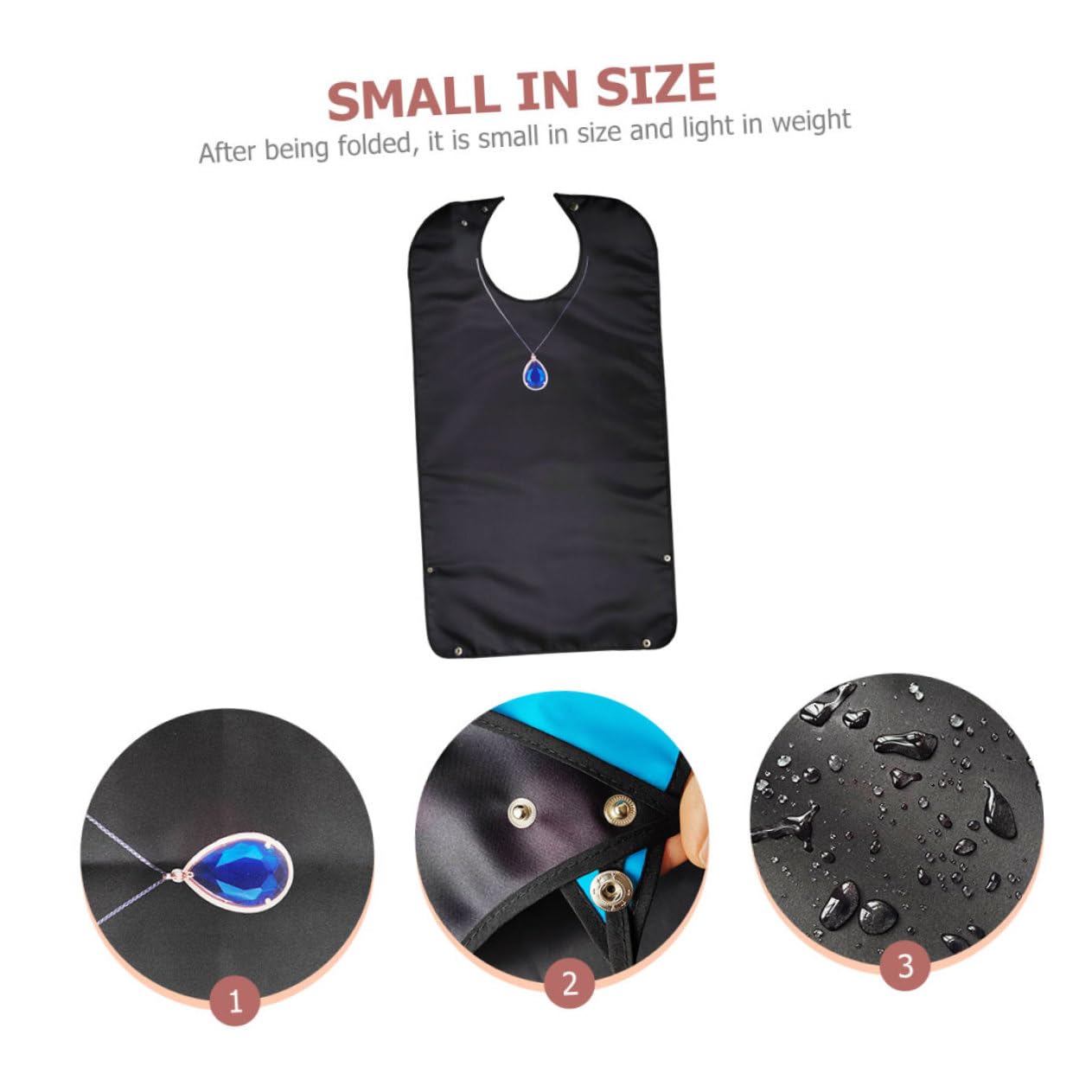 FRCOLOR 2 Piezas Babero Adulto a La Hora De Comer Babero De Cena Reutilizable Plegable Para Ancianos Práctico Para La Cena Bata Delantal Infantil Poliéster Black