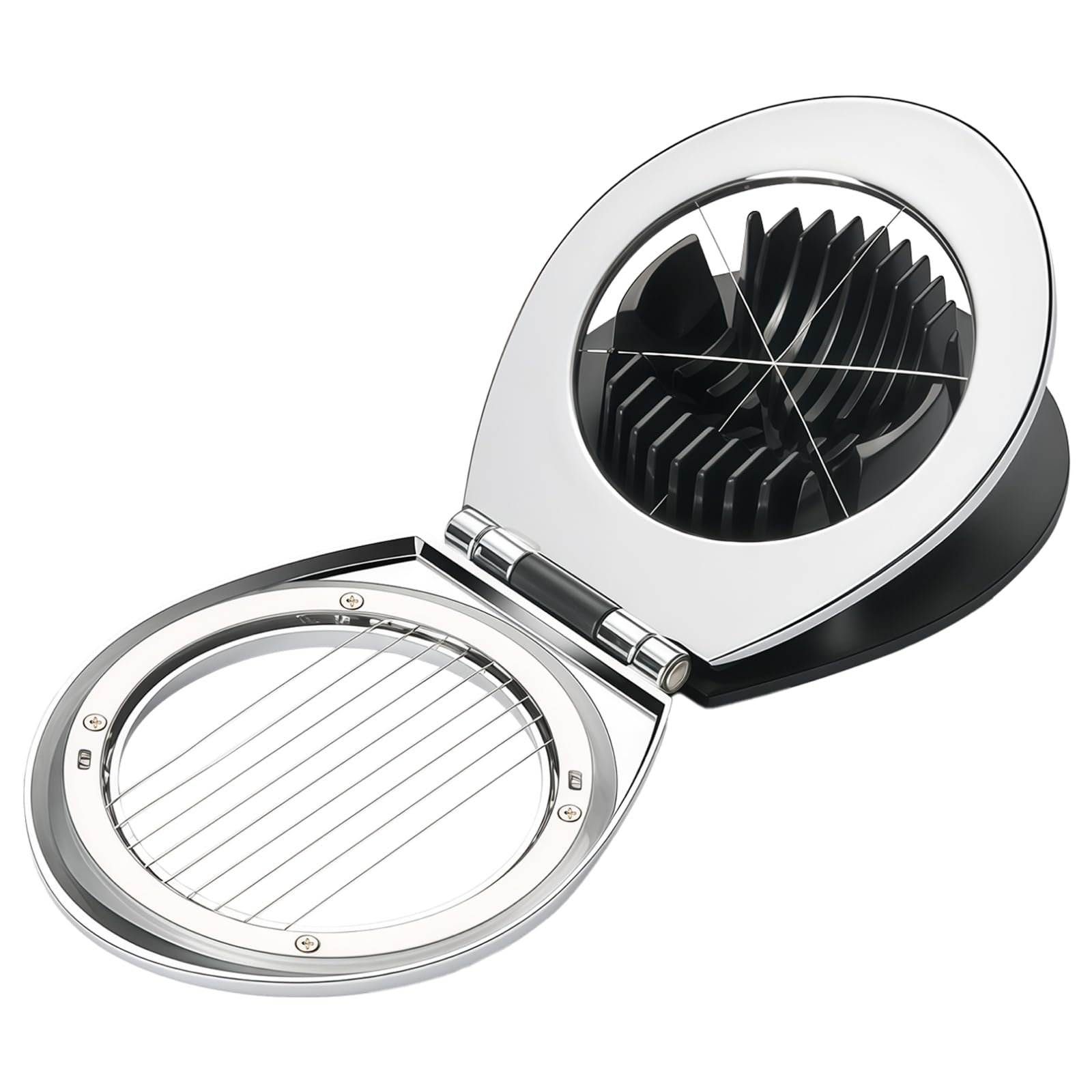Lot de 2 coupe-œufs 2 en 1 pour œufs durs, trancheuse d'œufs avec fil en acier inoxydable, coupe-œufs de cuisine, base ABS, 2 modes de coupe pour 6 ou 10 parts