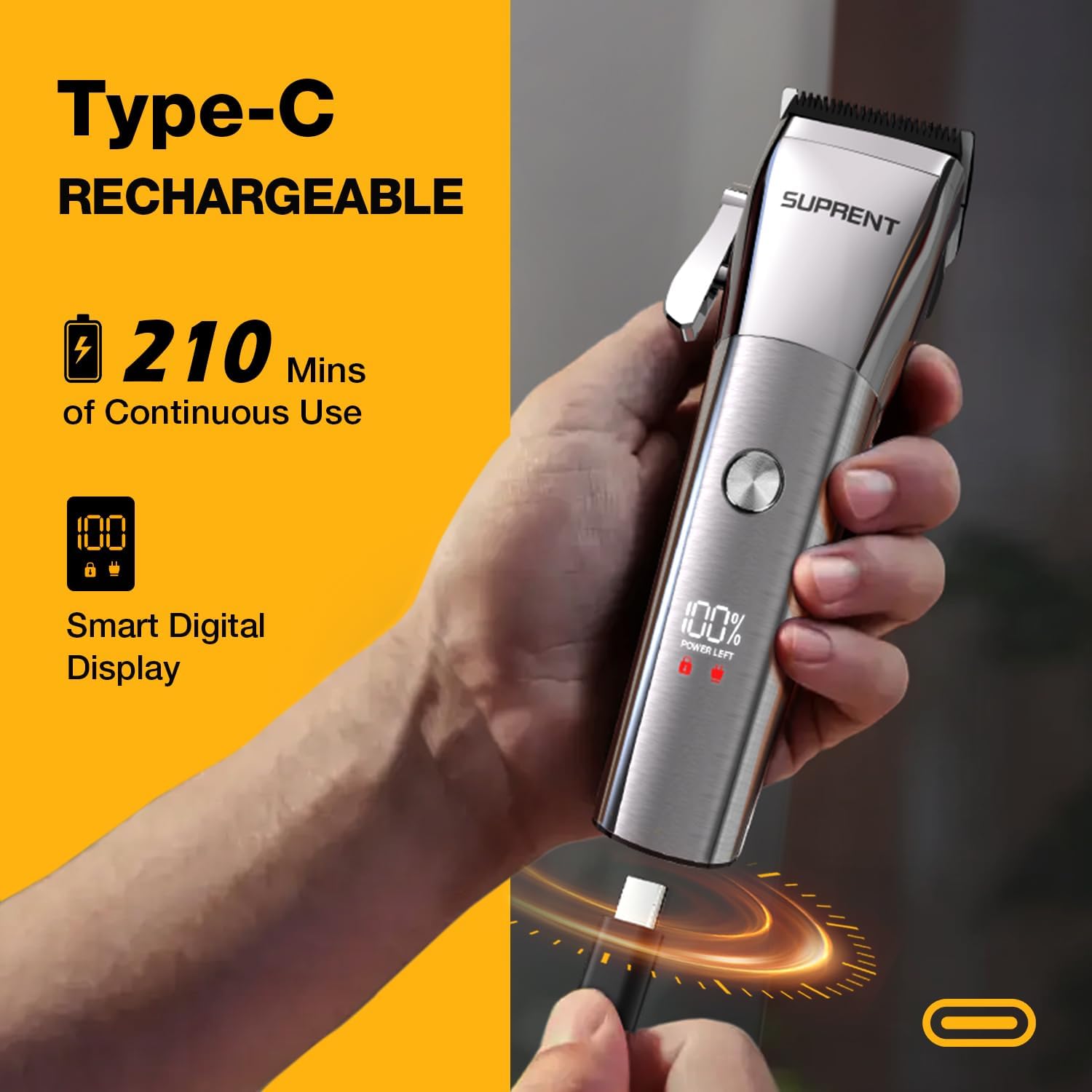 SUPRENT HC246 Type-C Rechargeable with Digital Display