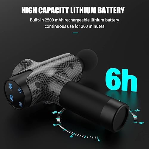 Miniatura 4 de Pistola de masaje para deportistas masajeador muscular portátil pistola de masaje profesional para alivio del dolor con 6 cabezales de masaje 20