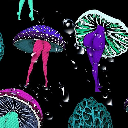 Miniatura 9 de Divertida cortina de ducha de hongos psicodélicos hippie, decoración de baño, lindo tatuaje de trasero, vegetariano, botánico, vegano, hongo,
