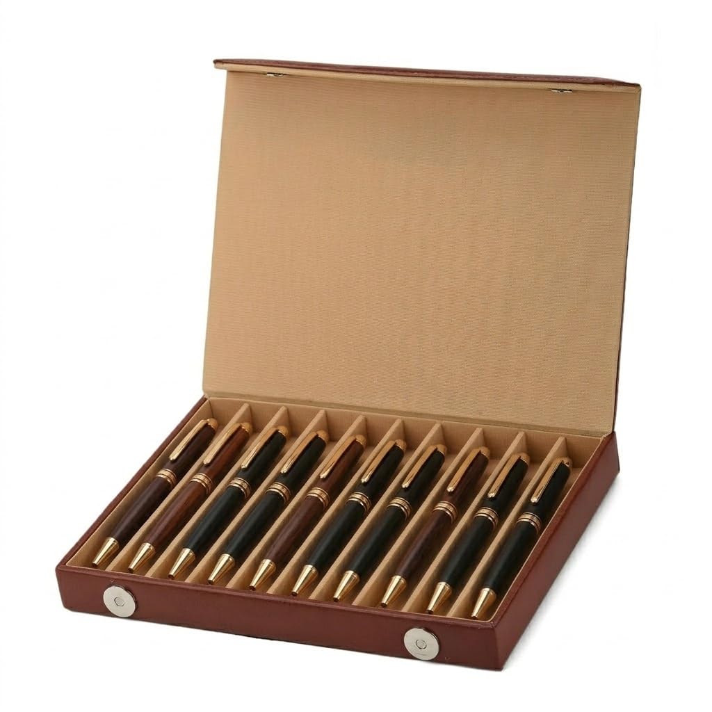 essart Sarvika - Custodia per penne da uomo e donna, in pelle PU, organizer per penne, 10 strumenti da scrittura, colore: marrone, PNC-10-DF-Marrone, PNC-10-DF-Brown, Accessori da viaggio