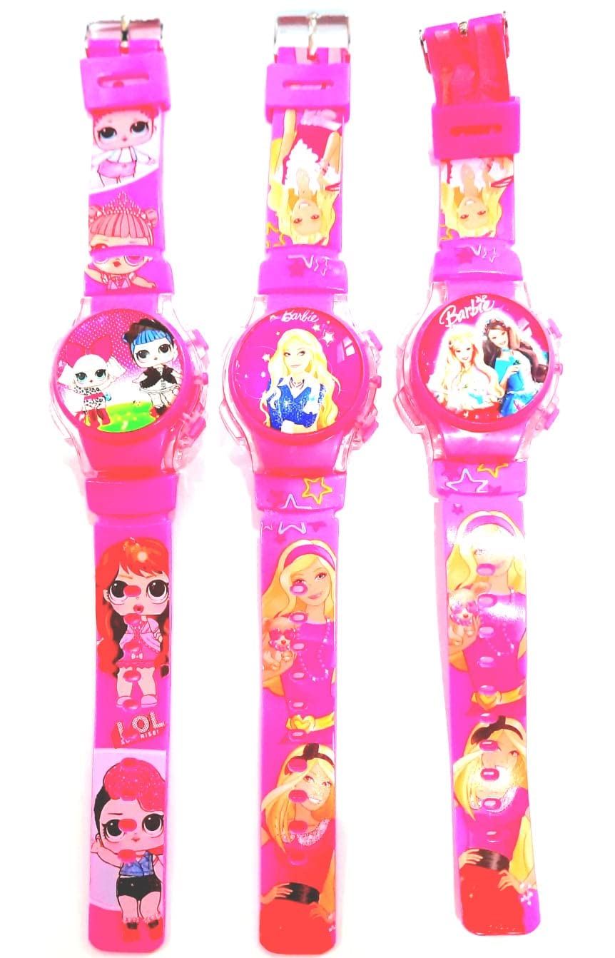 NAPP MALL Princess Kids Digital Multicolour Cartoon Cracter Barbie, LOL,Firozen etc Watches for Girls Led Light and Music Pack of 3 (B0BY2SK183) Amazon Price History, Amazon Price Tracker