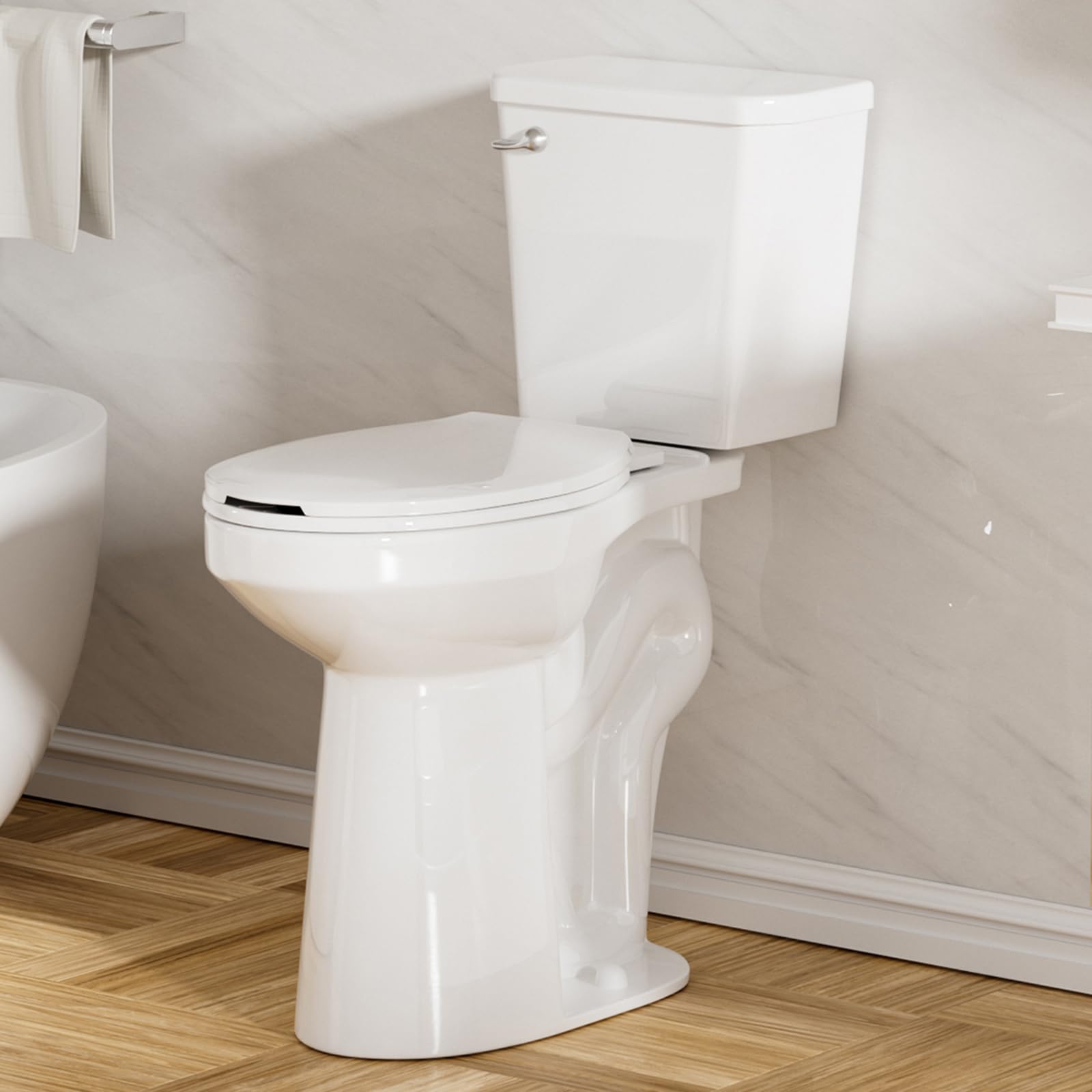 トールマン('12米/カナダ/仏) SUPERFLO Extra Tall Toilet 21 Inch High Toilets with Single Flush