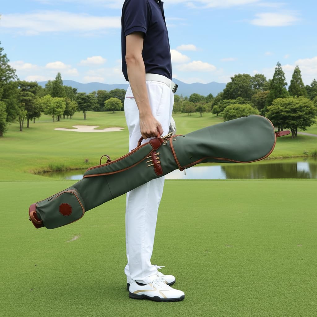 Tourbon Borsa da viaggio impermeabile in tela per allenamento con mazze da golf, borsa da viaggio con morbida tracolla imbottita