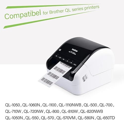 Miniatura 6 de GREENCYCLE Paquete de 20 etiquetas de dirección pequeñas DK-1209 DK1209 troqueladas de 1.1 x 2.4 pulgadas (1.142 in x 2.441 in) compatibles con