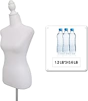 Vista 5 de Maniquí de Vestido Femenino Torso con Soporte de Trípode Ajustable para Exhibición de Vestidos y Joyas (Blanco)