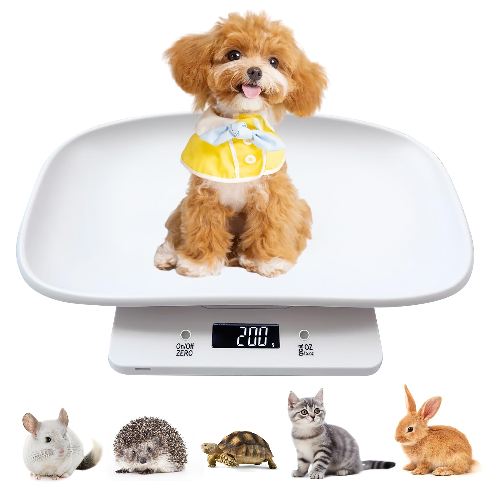 Báscula digital para mascotas, escala de 15 kg (± 1 gramo), báscula para animales pequeños, mini báscula con pantalla LCD, báscula digital para bebés, báscula electrónica de cocina, para gatitos,