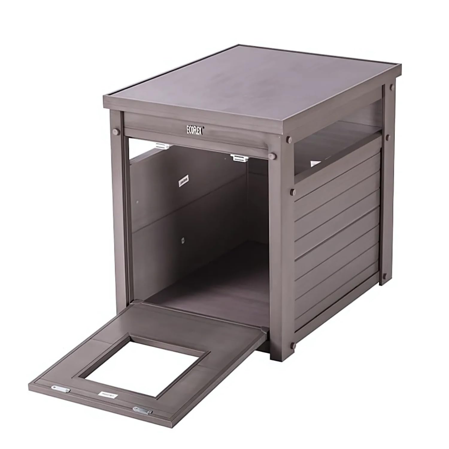 Borneo Katzentoilette mit Abdeckung – Hergestellt aus ECOFLEX – Integriert die Katzentoilette in die Dekoration Ihres Hauses, 58 x 44,6 x 70,2 cm, 4 Farben (Grau)