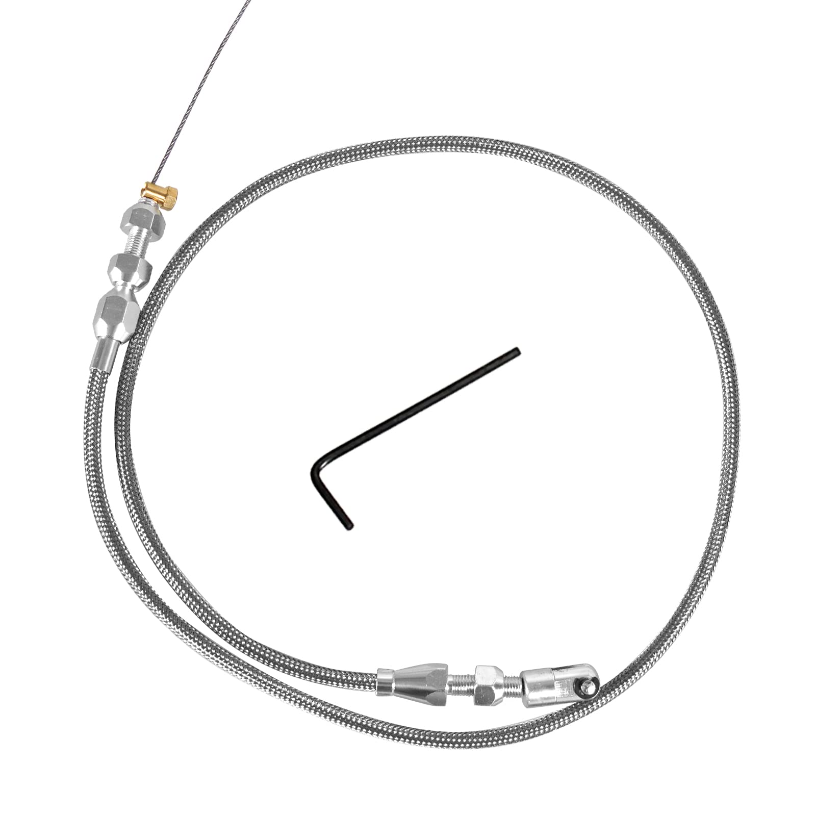 YESHMA 36" Braided Throttle Gas Cable Kit Compatible with Chevrolet/Chevy LS1 Engine 4.8L 5.3L 5.7L 6.0L 97-07 Stainless Steel Accelerator Cable